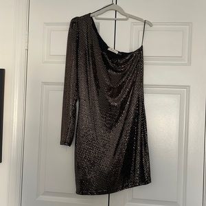 Sparkly One Shoulder Mini Dress